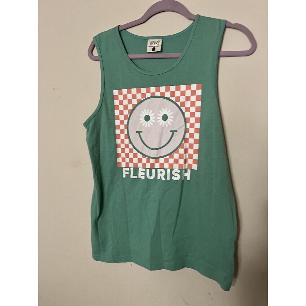 Jadelynn Brooke Deeply Southern Attire Tank Top Checkered Smiley Face Size Small